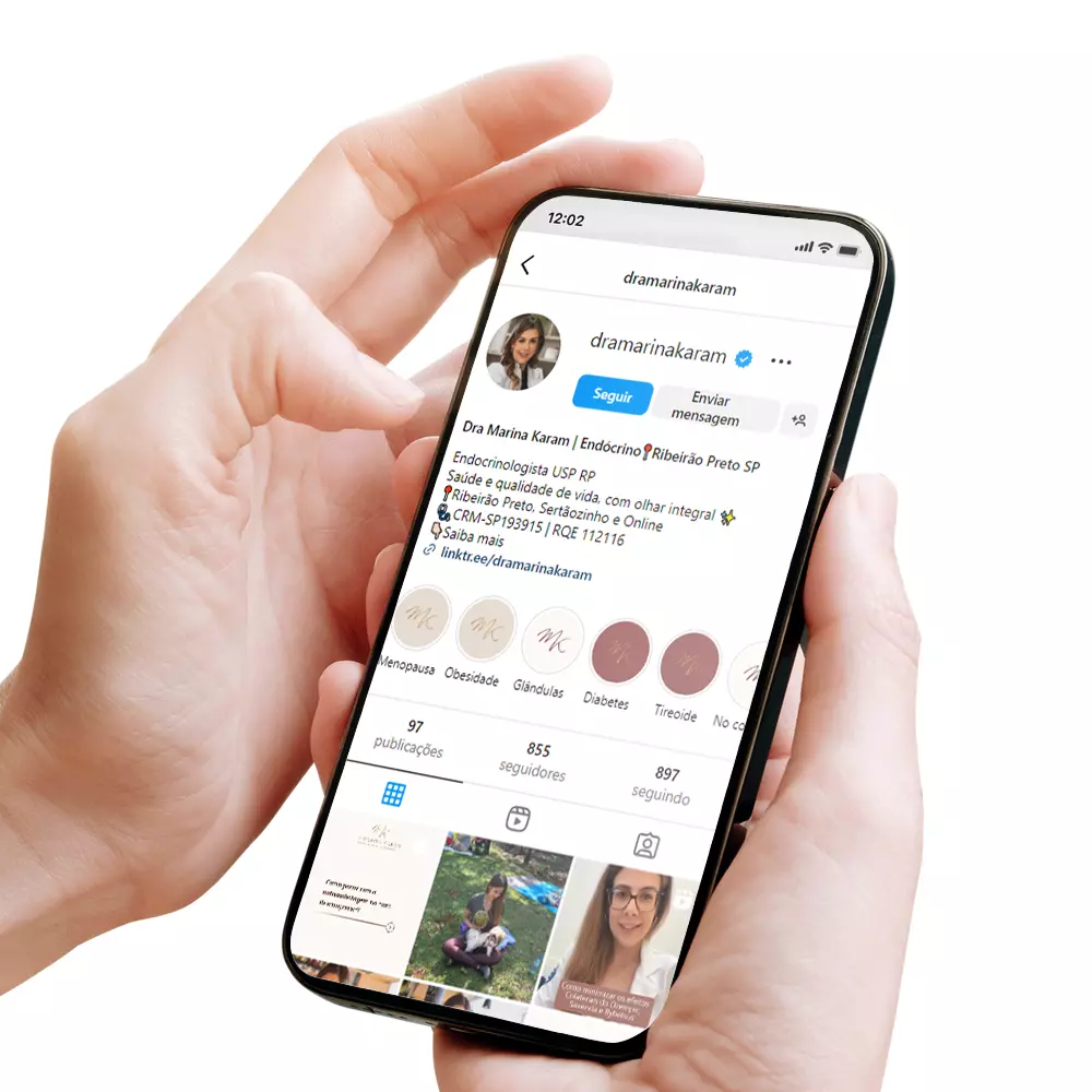 Perfil Instagram de endocrinologista