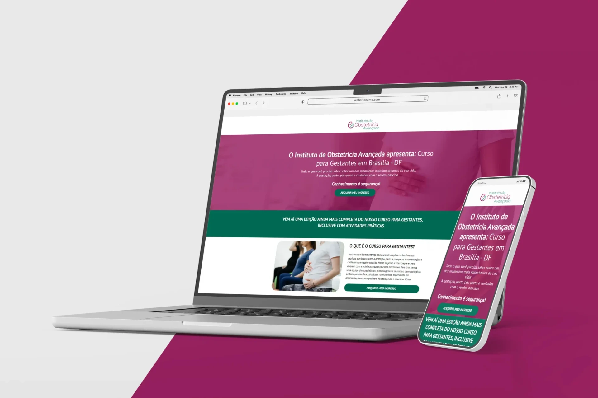 Site para instituto de obstetrícia avançada