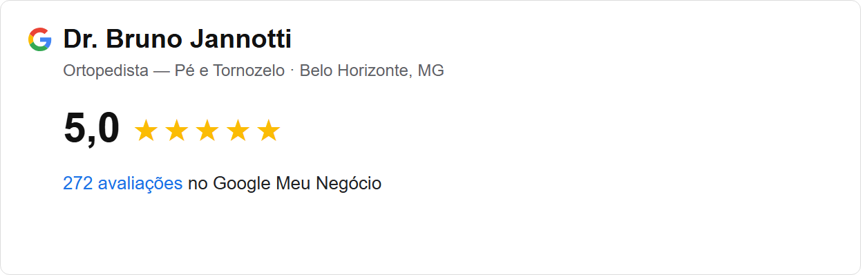 Avaliação 5,0 no Google — Dr. Bruno Jannotti