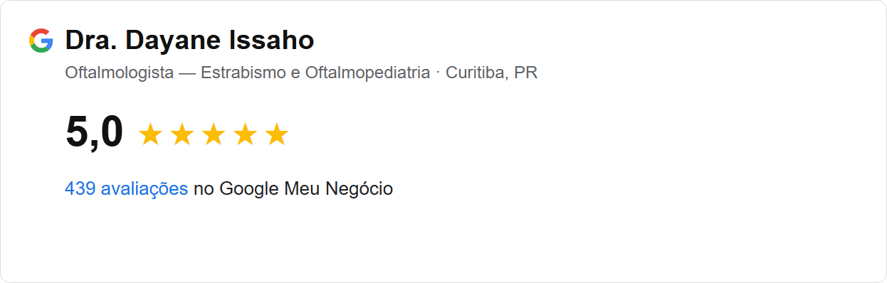Avaliação 5,0 no Google — Dra. Dayane Issaho