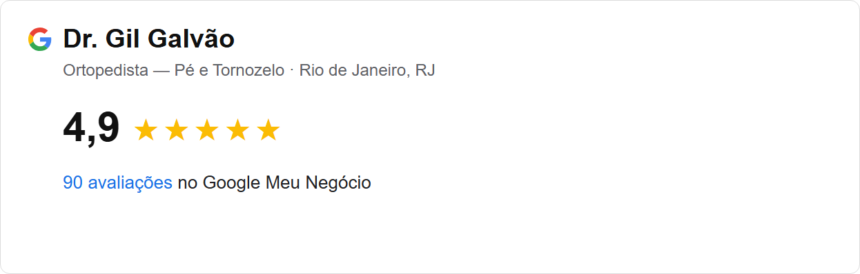 Avaliação 4,9 no Google — Dr. Gil Galvão