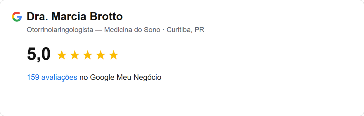 Avaliação 5,0 no Google — Dra. Marcia Brotto