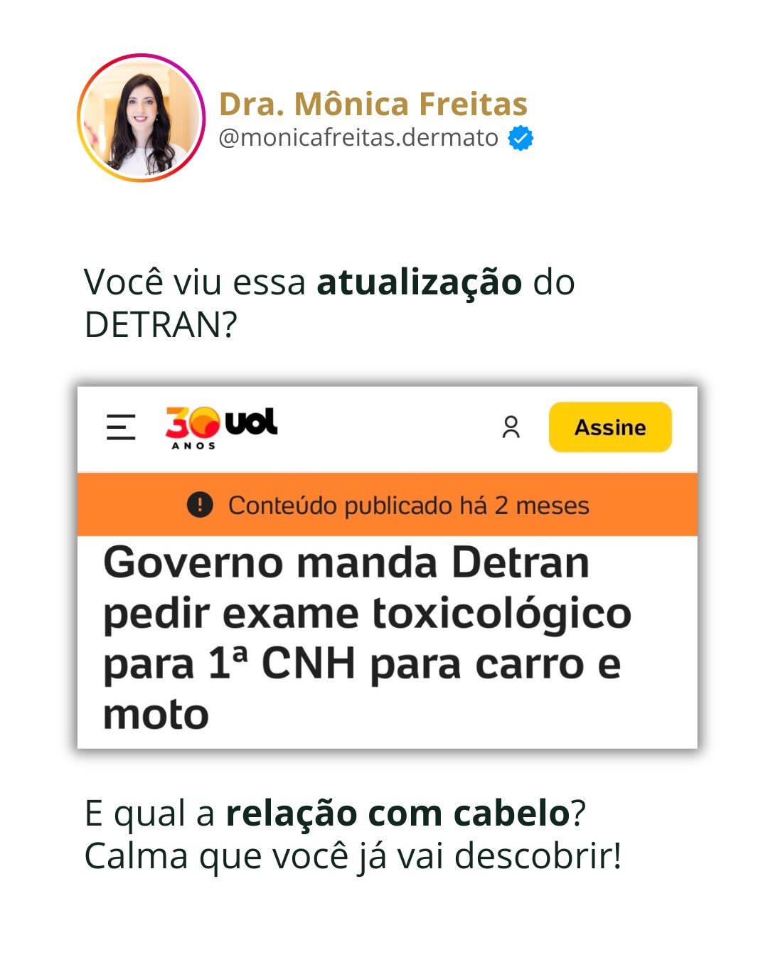 Feed do Instagram — Dra. Mônica Freitas